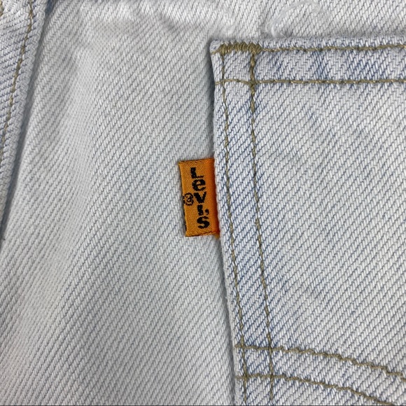 Levi's 550 Orange Tag Vintage Jean Shorts USA Men's Size 38 Stained - Picture 10 of 12